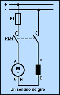 esquema motor de excitación en serie,circuito