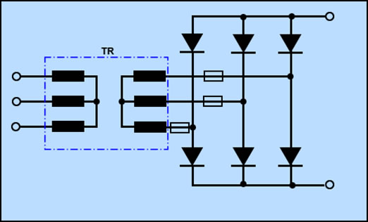 circuito de proteccion de un rectificador