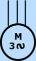 simbolo electrico de Motor trifásico de inducción.
