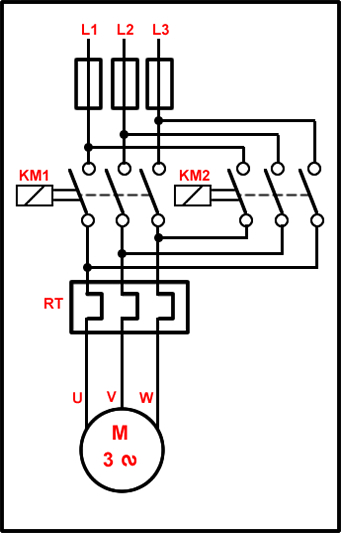 circuito motor de cambio de sentido automatico.