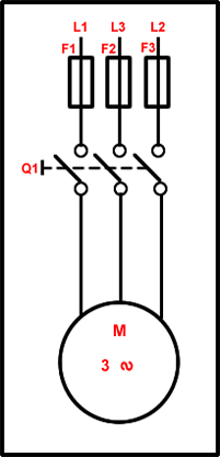 circuito de motor en giro izquierdo.