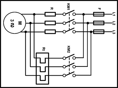 Arranque de motor eléctrico con resistencias estatóricas