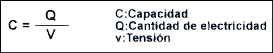fórmula capacidad eléctrica.