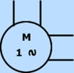 simbologia electrica de Motor monofásico de inducción.