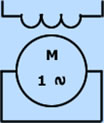 simbologia electrica de Motor monofásico de repulsión.