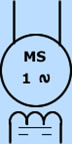simbolo electrico de Motor monofásico sincrono.