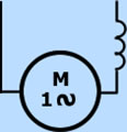 simbologia electrica de Motor monofásico con colector.