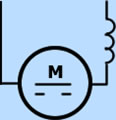 simbologia electrica de Motor CC en serie